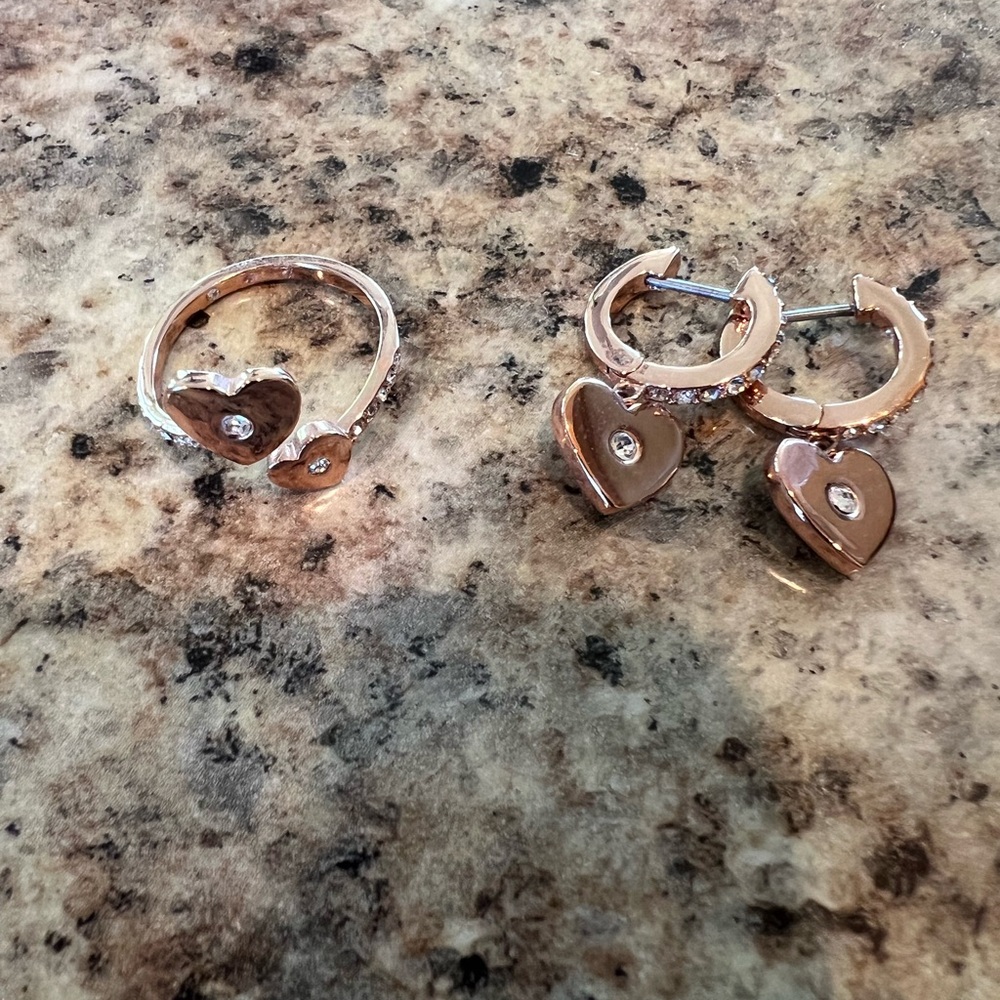 Kate Spade Elegant Heart Jewelry Set in Rose Gold
